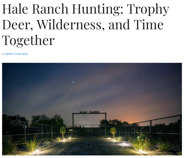 Katy Christian Magazine article: Hale Ranch Hunting