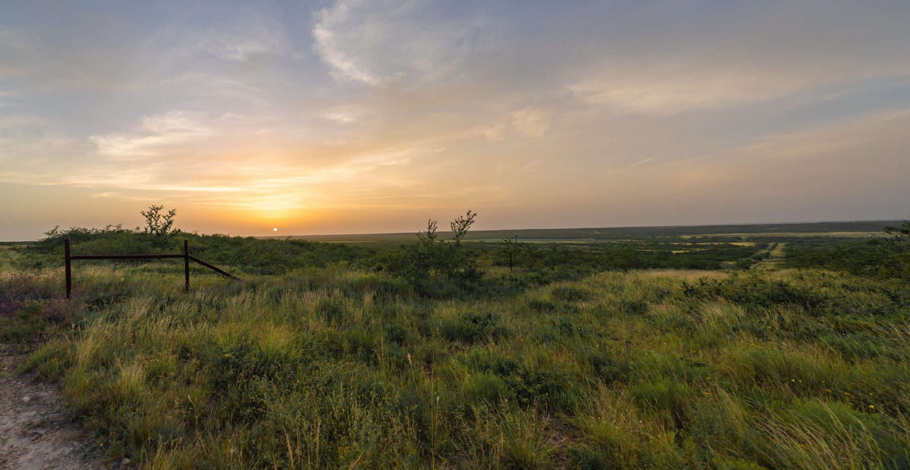 Sunrise panorama over the ranch